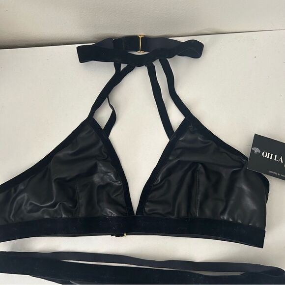 NWT OH LA LA CHERI NORDSTROM FAUX LEATHER STRAPPY SET S/M - Picture 6 of 6
